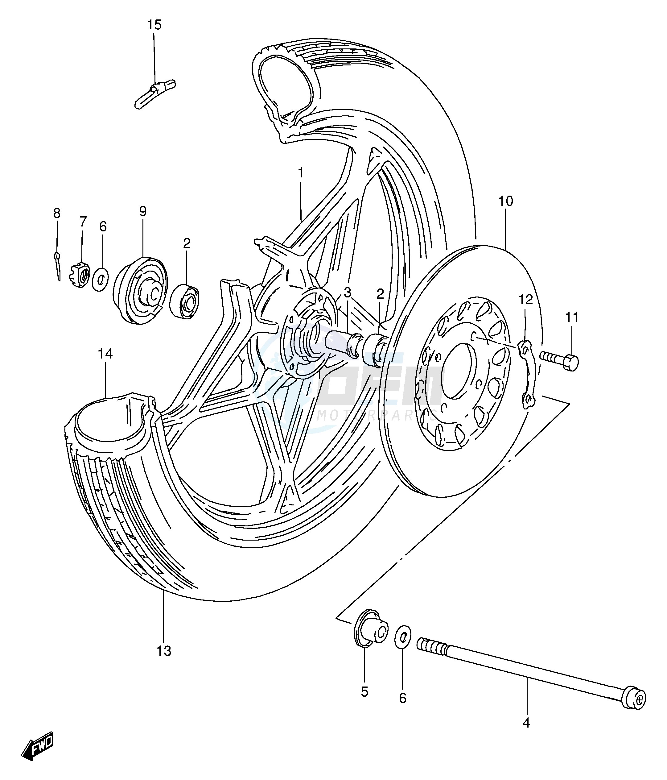 FRONT WHEEL (SEE NOTE) image