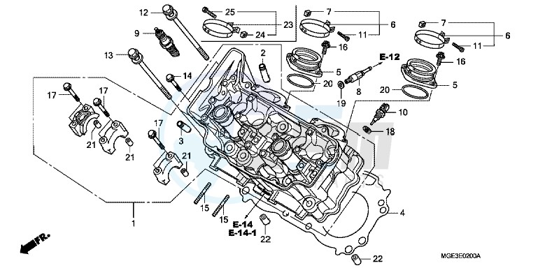 CYLINDER HEAD (FRONT) blueprint