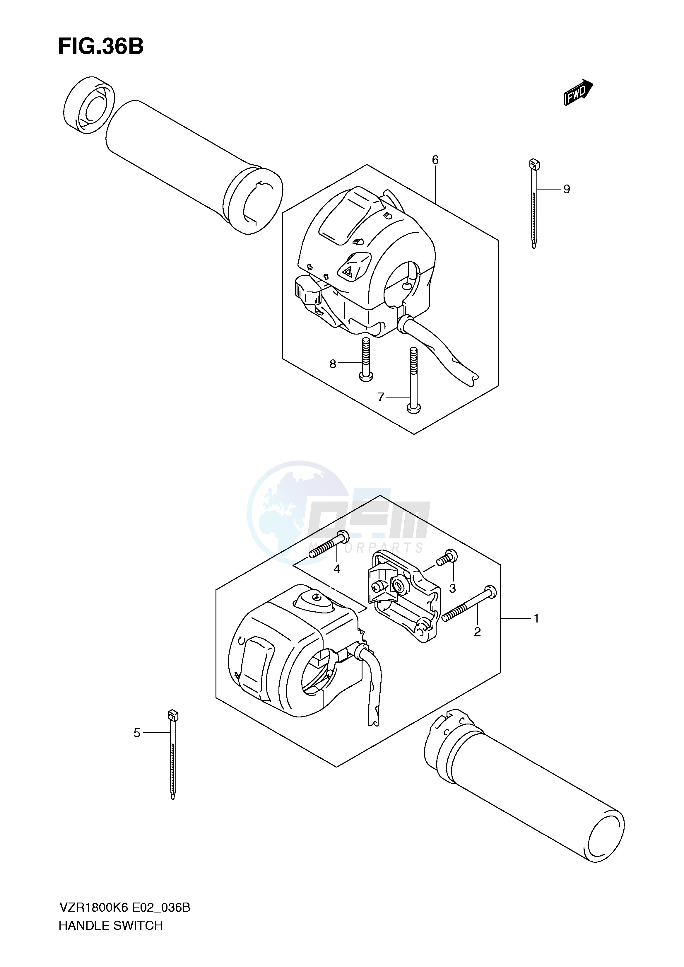 HANDLE SWITCH (VZR1800ZK9 ZUFK9 ZL0 ZUFL0) image