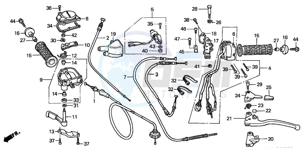 HANDLE LEVER/SWITCH/CABLE ('02-'04) blueprint