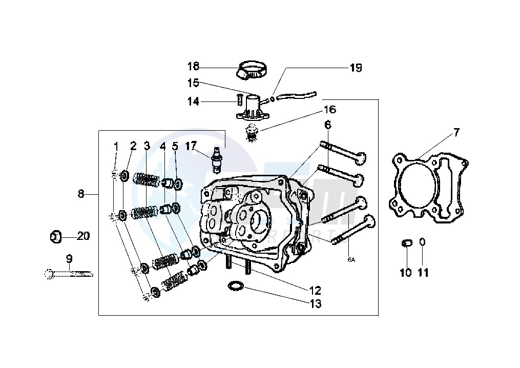 Cylinder head - Valves blueprint