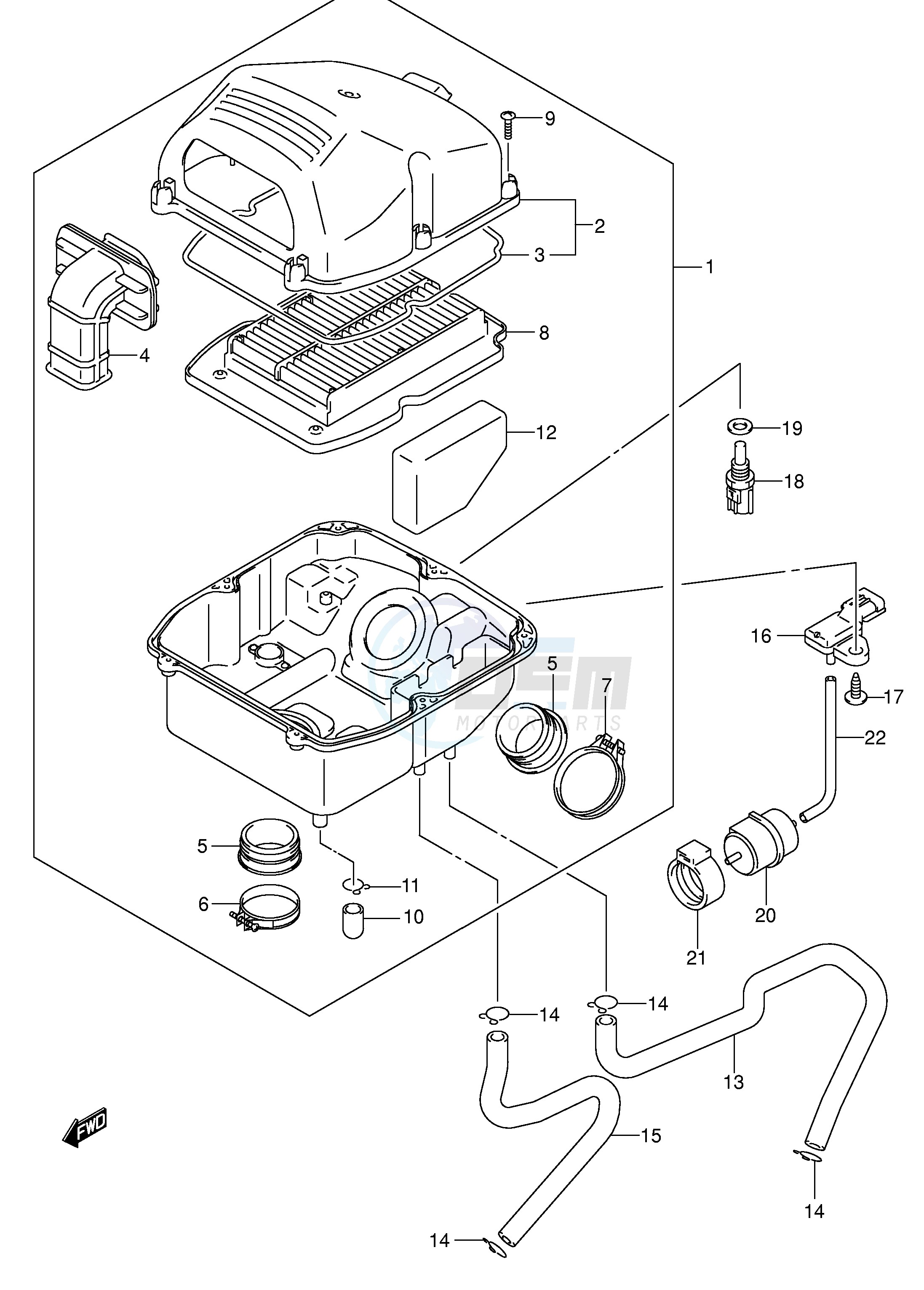 AIR CLEANER (MODEL K3 K4 K5 K6) blueprint
