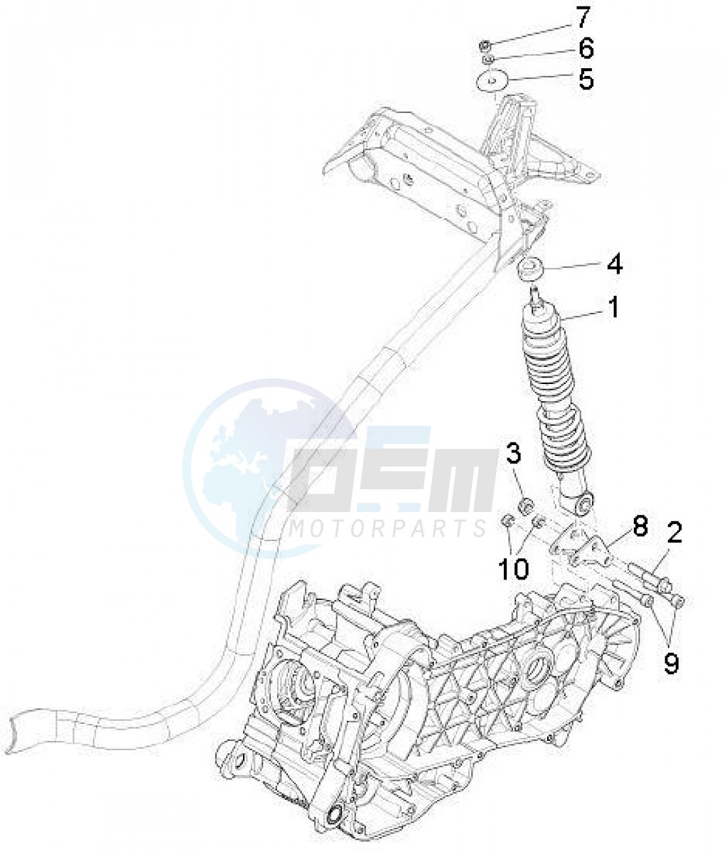 Shock absorber, rear (Positions) image