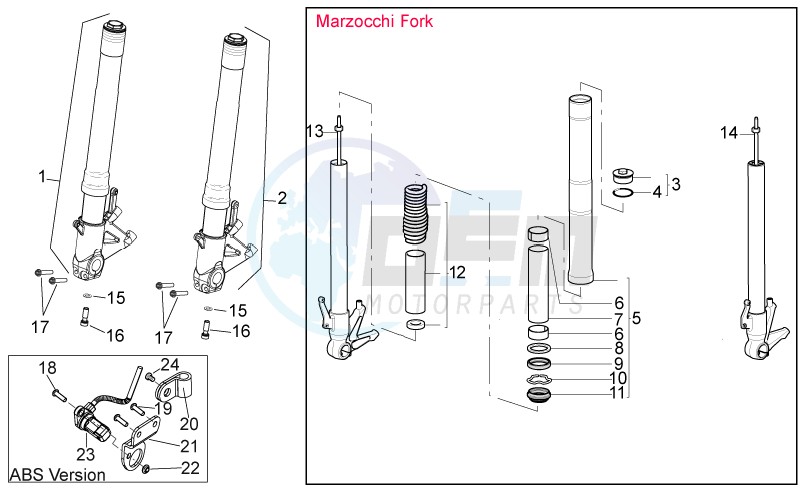 Front fork III blueprint