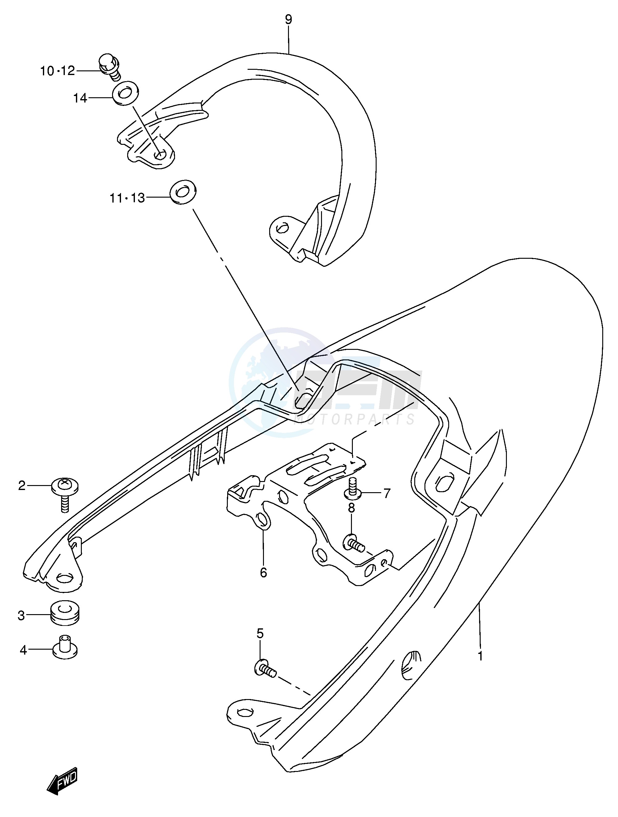 SEAT TAIL COVER (MODEL W X) blueprint