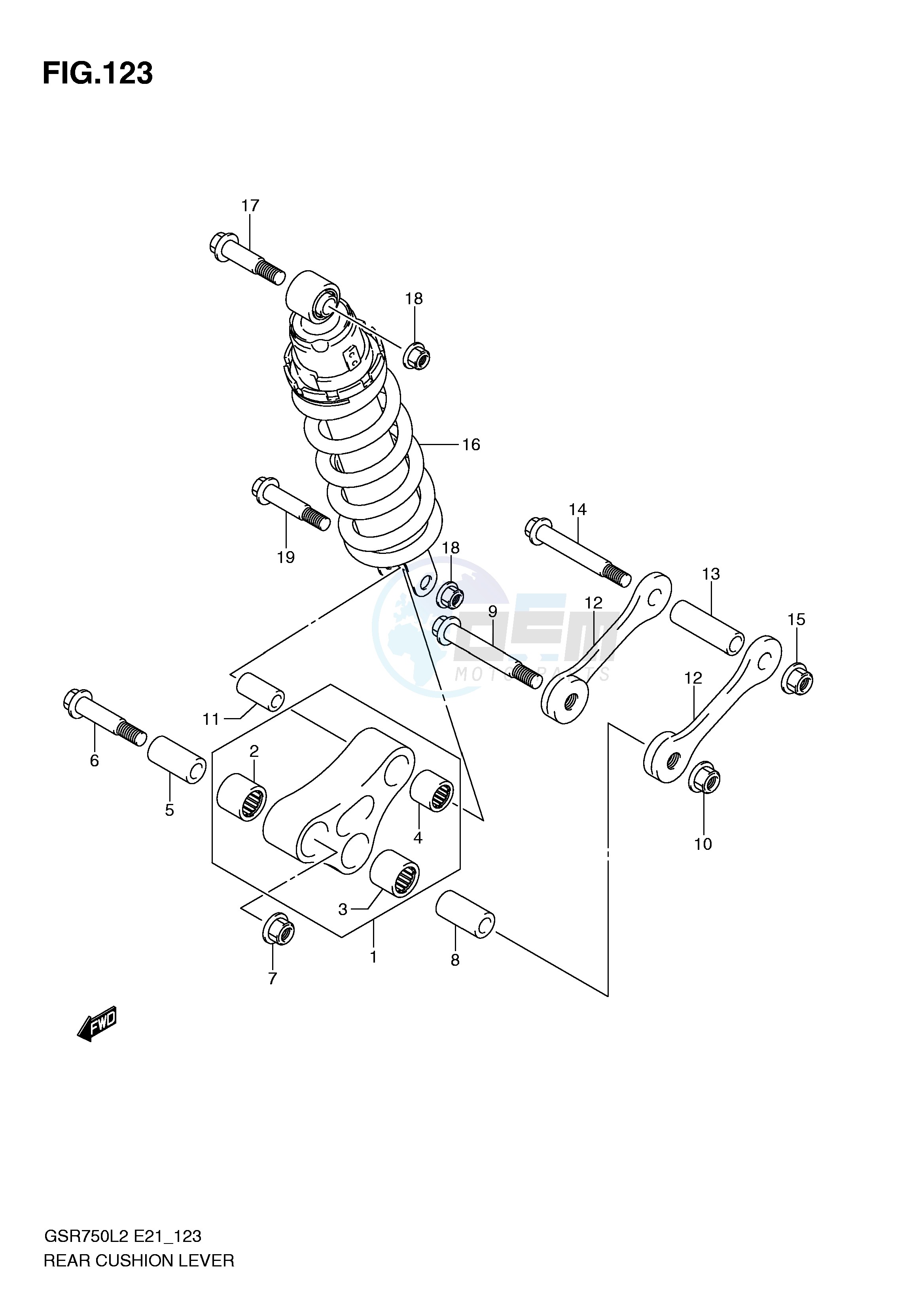 REAR CUSHION LEVER (GSR750AL2 E21) image