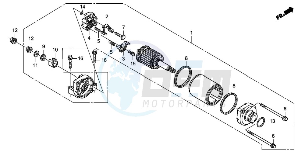 STARTING MOTOR (CBF600S8/SA8/N8/NA8) blueprint