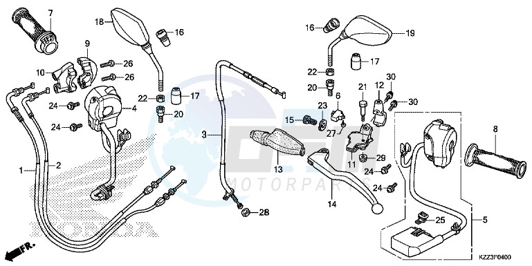 HANDLE LEVER/SWITCH/CABLE/MIRROR blueprint