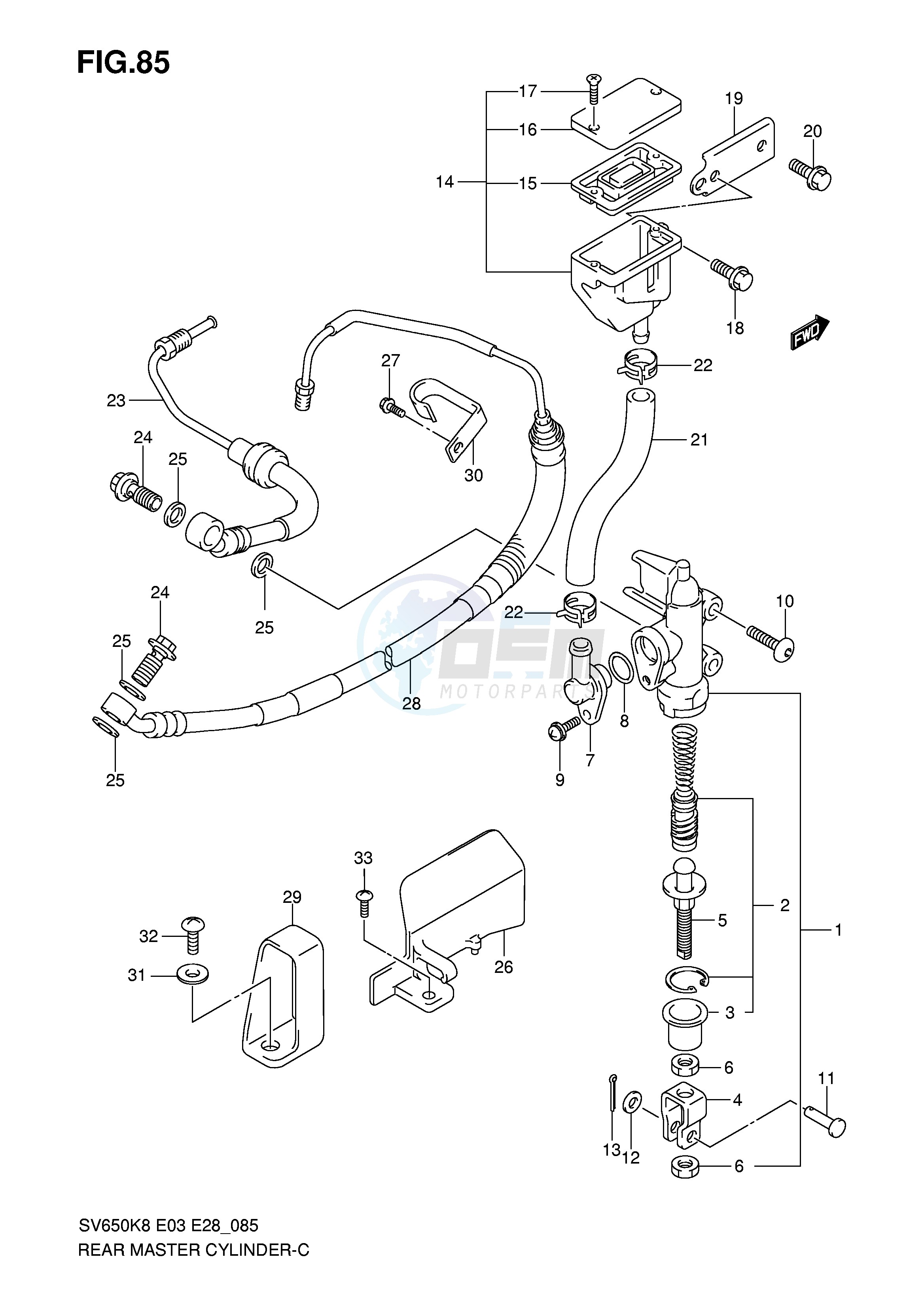 REAR MASTER CYLINDER (SV650AK8 SAK8 AK9 SAK9 SAL0) image