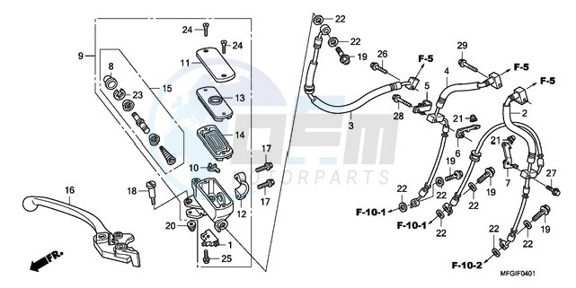 FR. BRAKE MASTER CYLINDER (CB600FA/FA3) image