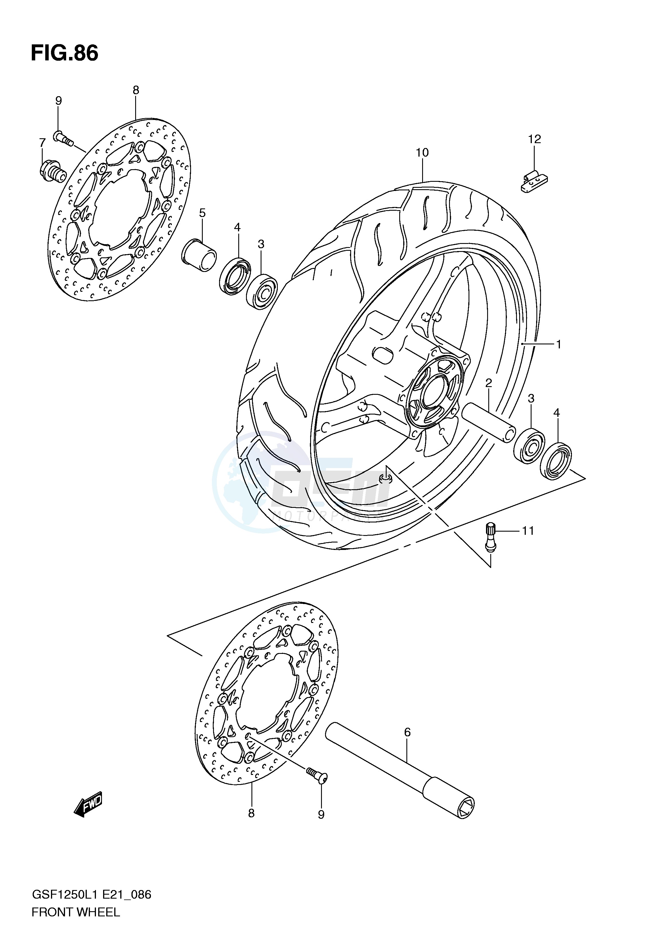 FRONT WHEEL (GSF1250L1 E24) image