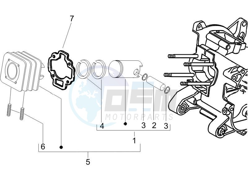 Cylinder-piston-wrist pin unit image