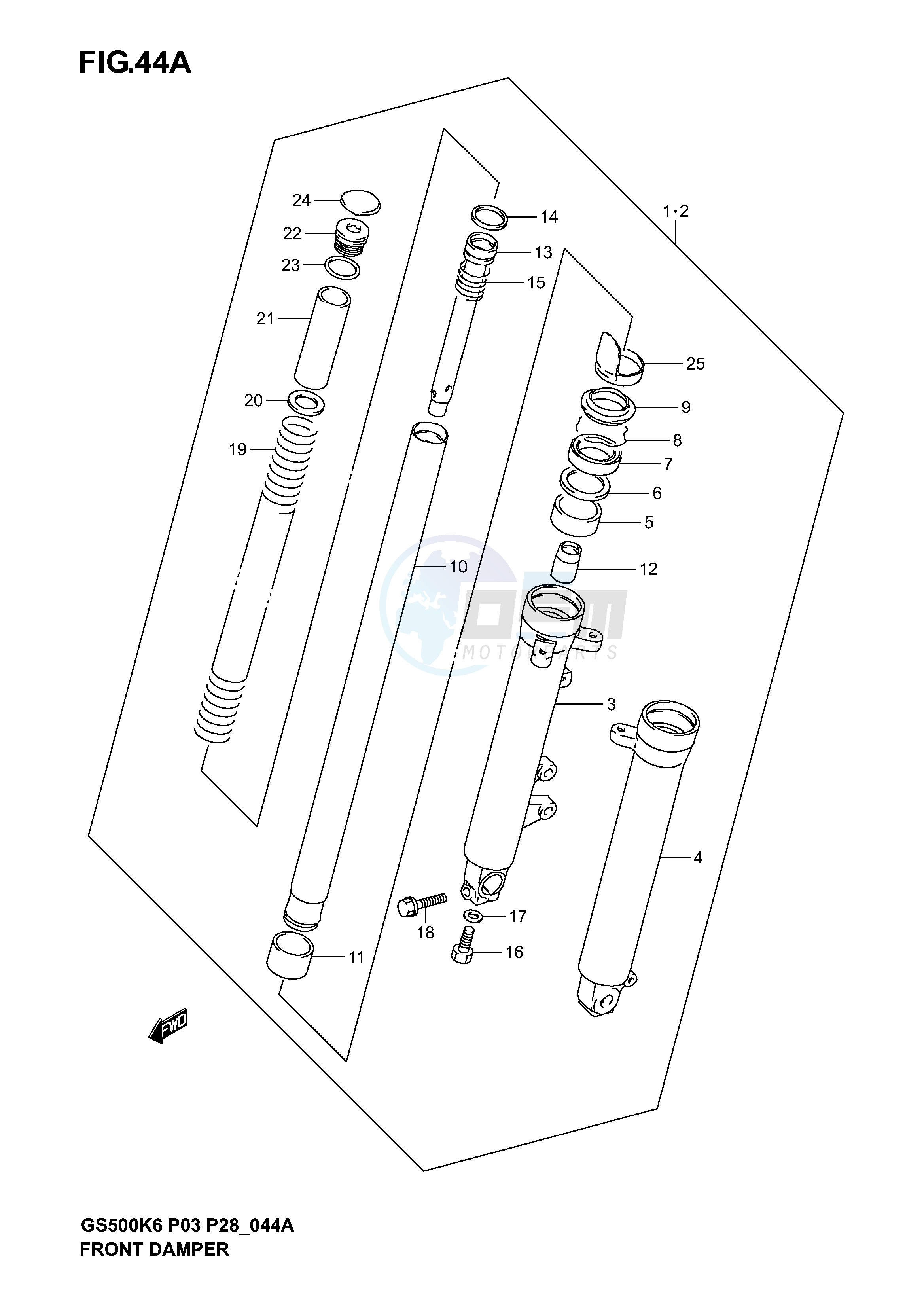 FRONT DAMPER (MODEL K4 K5 K6) blueprint