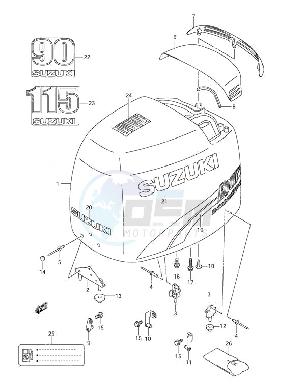 Engine Cover (2001 to 2002) blueprint