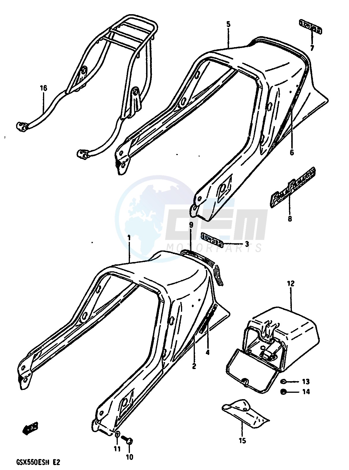 SEAT TAIL COVER (GSX550EFF EFG) blueprint