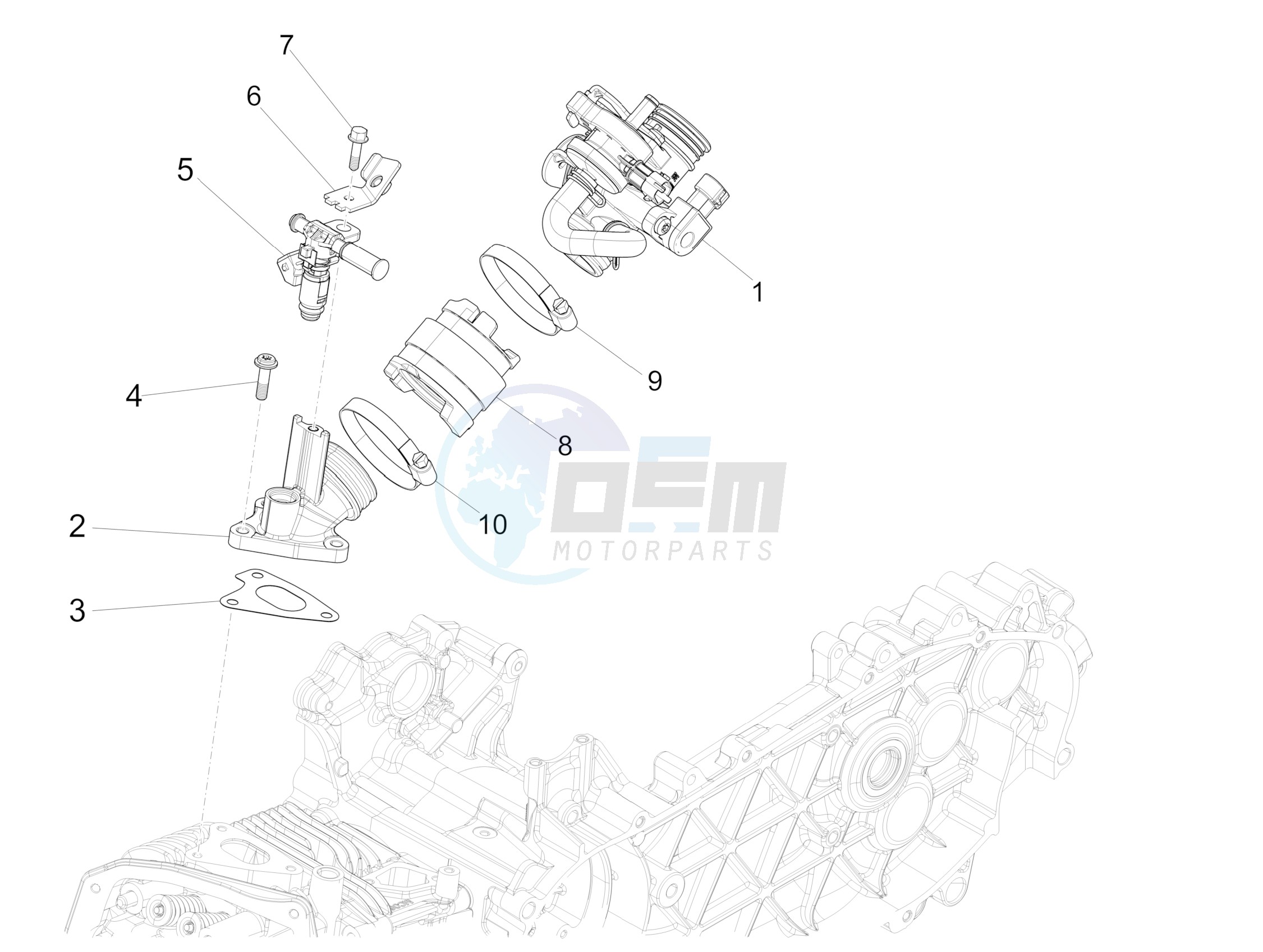 Throttle body - Injector - Union pipe image