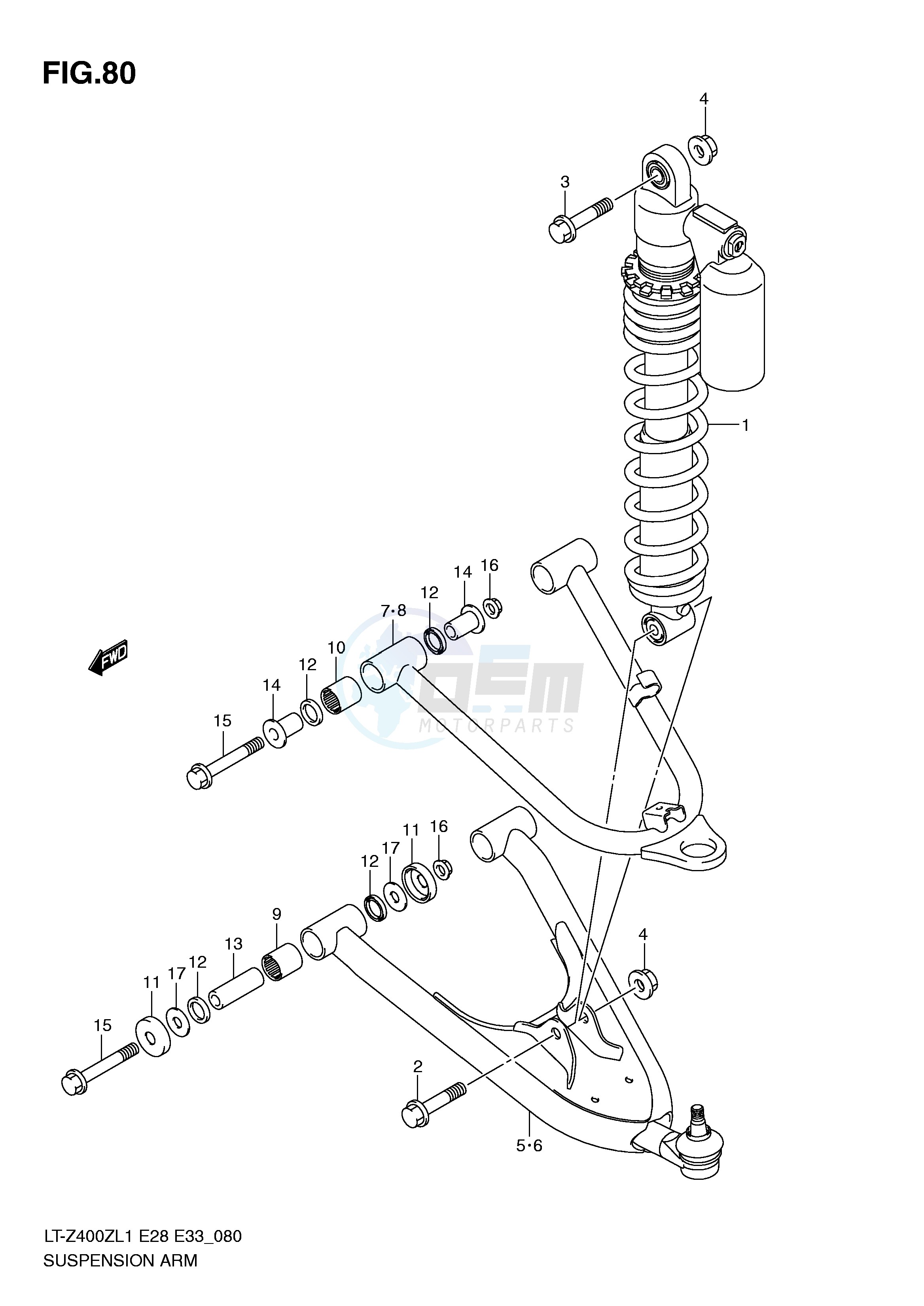 SUSPENSION ARM (LT-Z400ZL1 E33) blueprint
