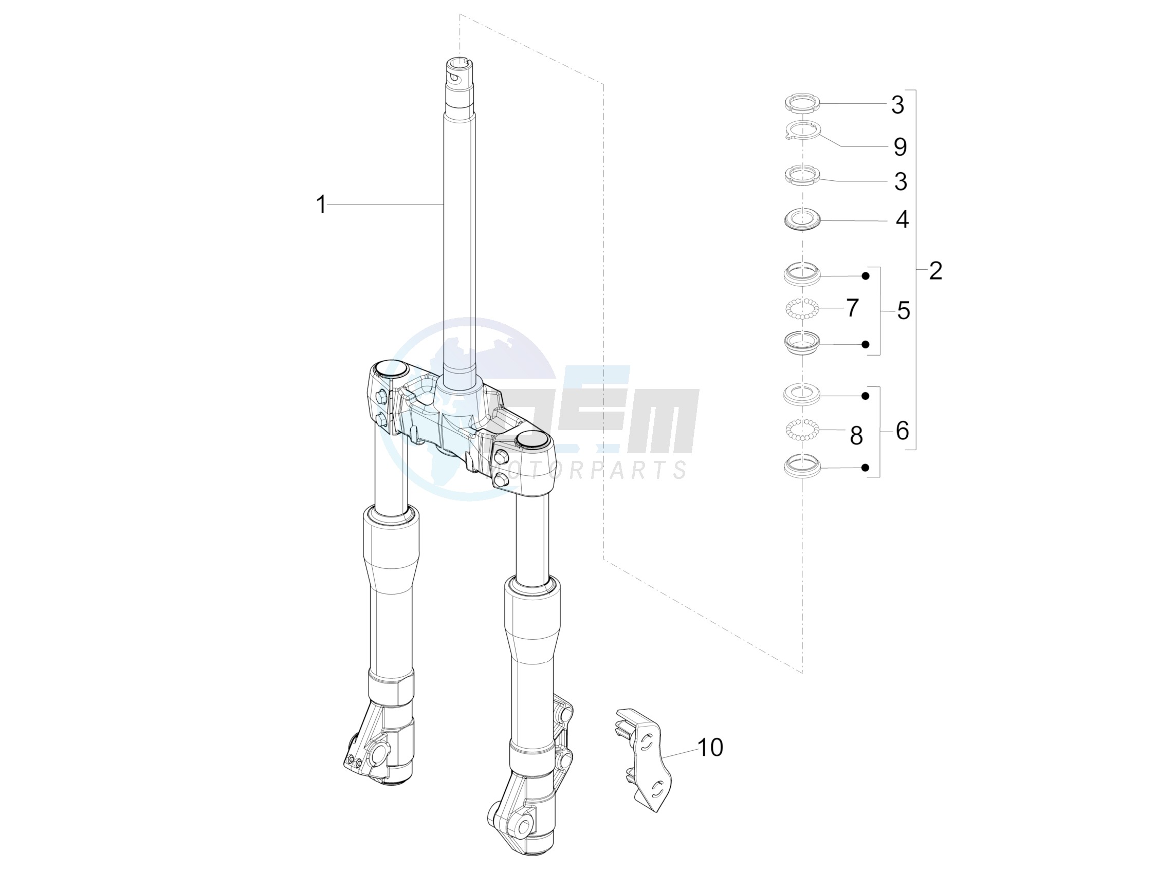 Fork/steering tube - Steering bearing unit image