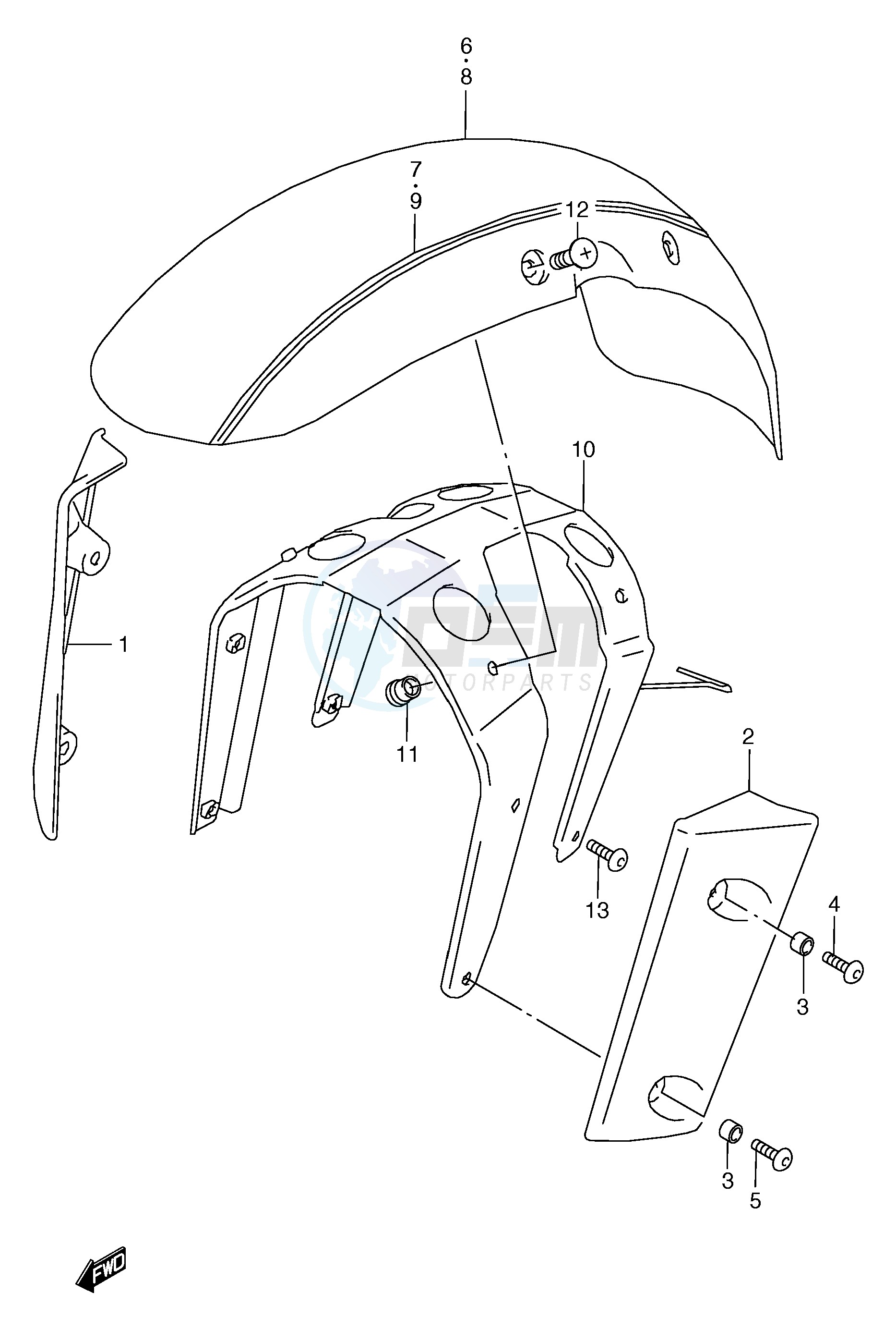 FRONT FENDER (MODEL W) blueprint