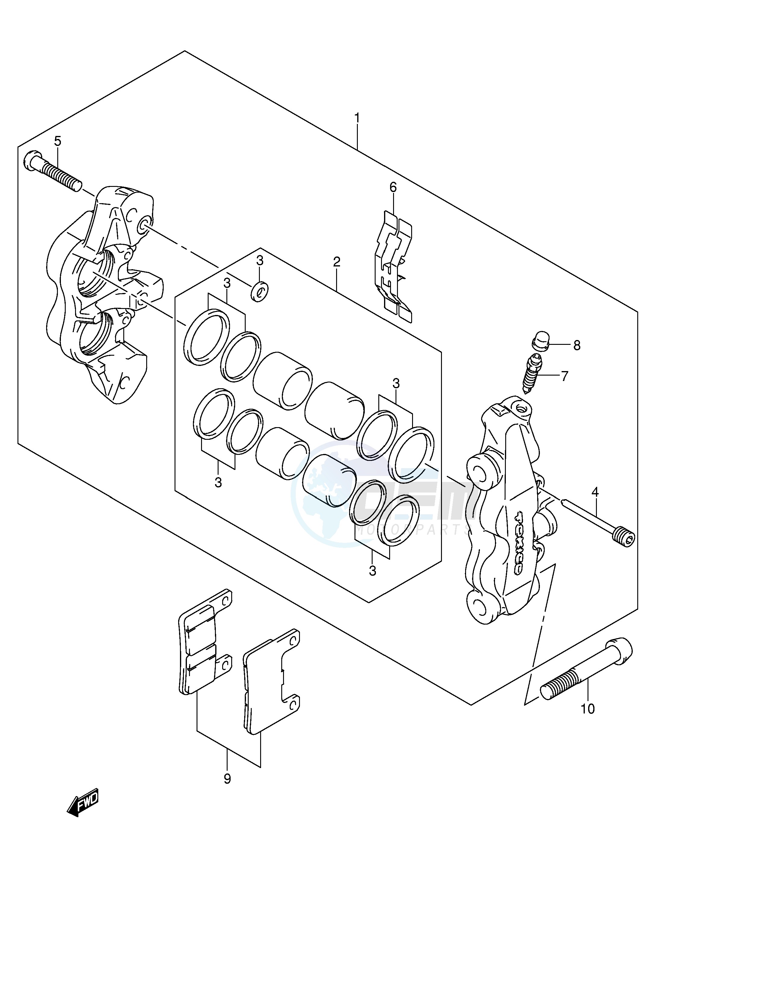 FRONT CALIPER (MODEL K4) blueprint