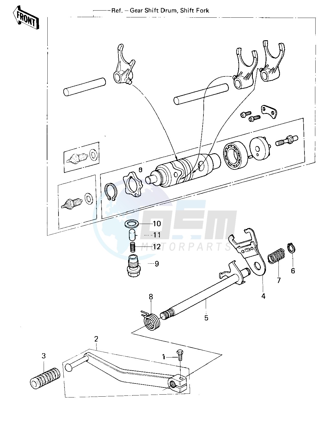 GEAR CHANGE MECHANISM -- 80-81 KL250-A3_A4- - image