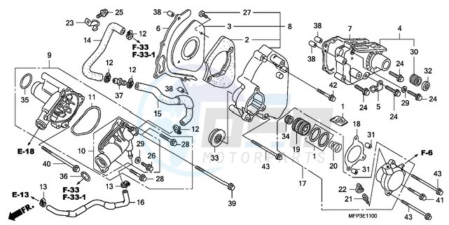 LEFT REAR COVER/WATER PUM P image