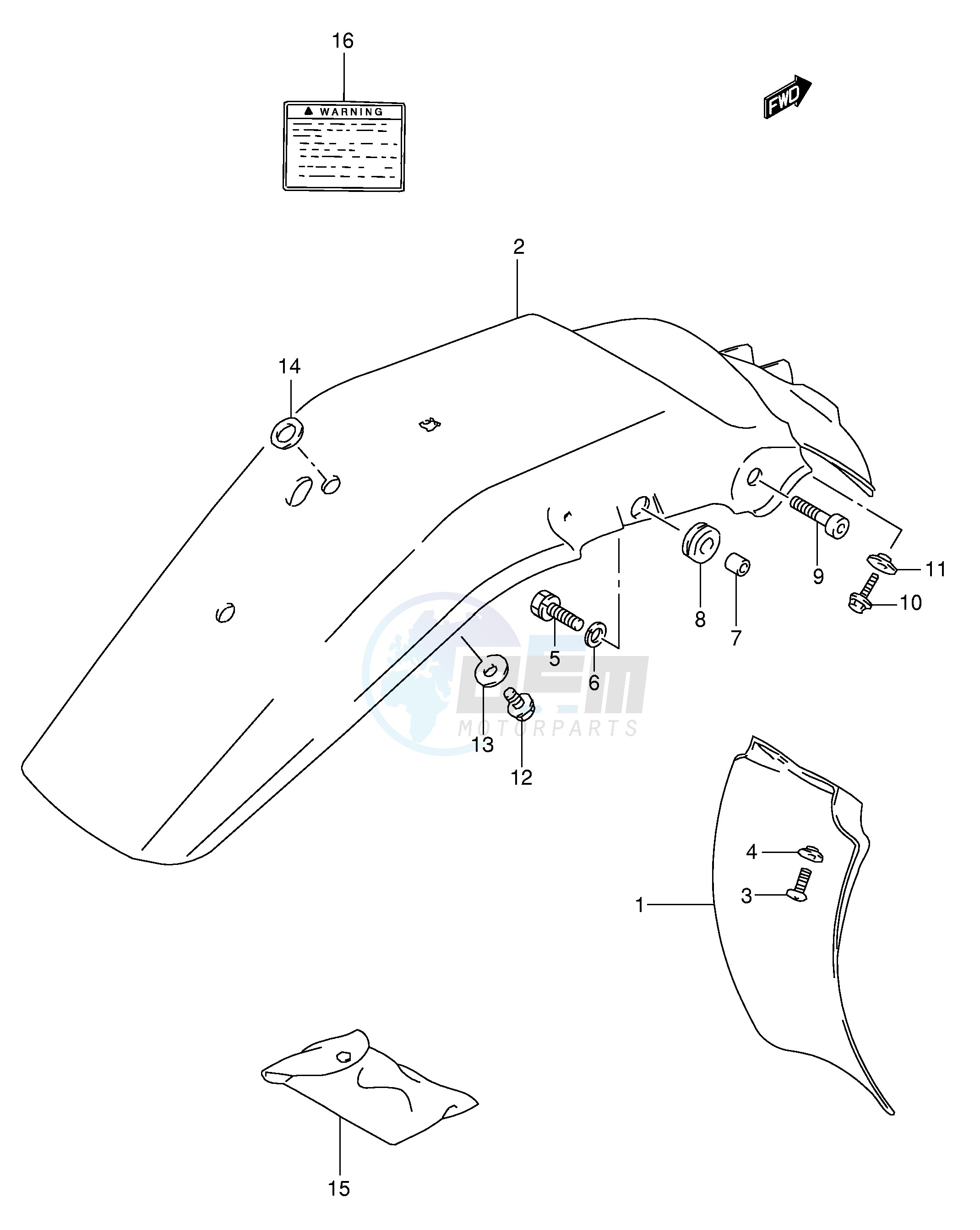 REAR FENDER - LABEL (MODEL L M N P) blueprint