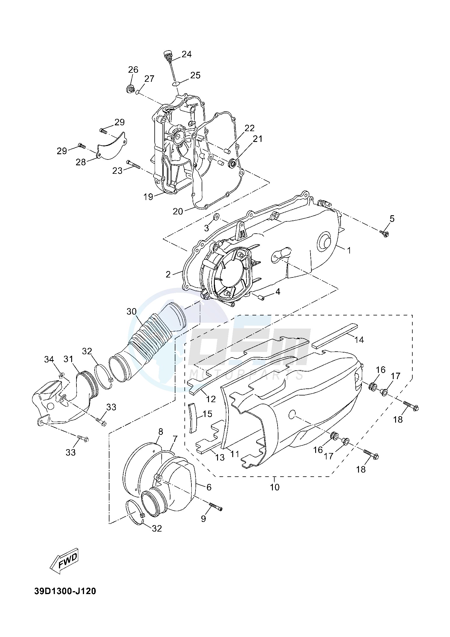 CRANKCASE COVER 1 blueprint