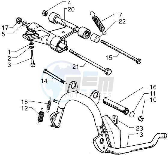 Central Stand swinging arm blueprint