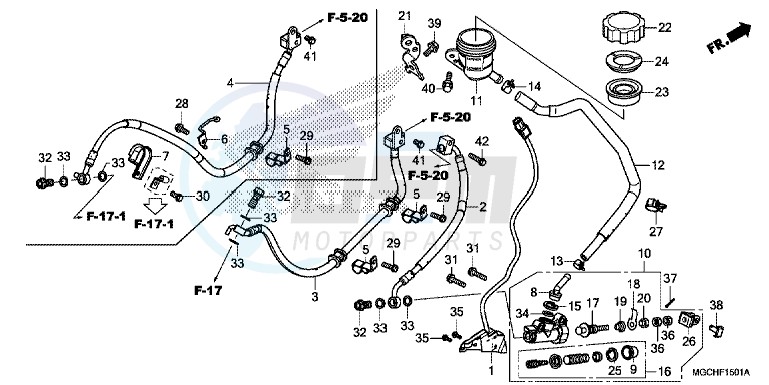 RR. BRAKE MASTER CYLINDER (CB1100CA/ CAD/ NA/ NAD) image