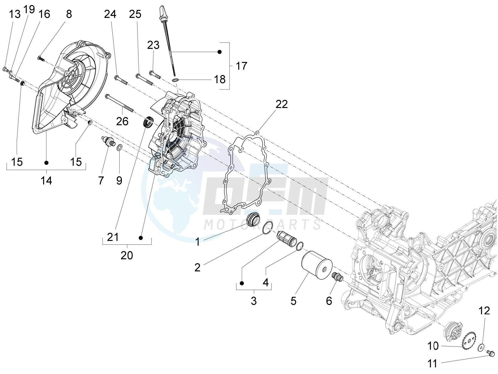 Flywheel magneto cover - Oil filter image