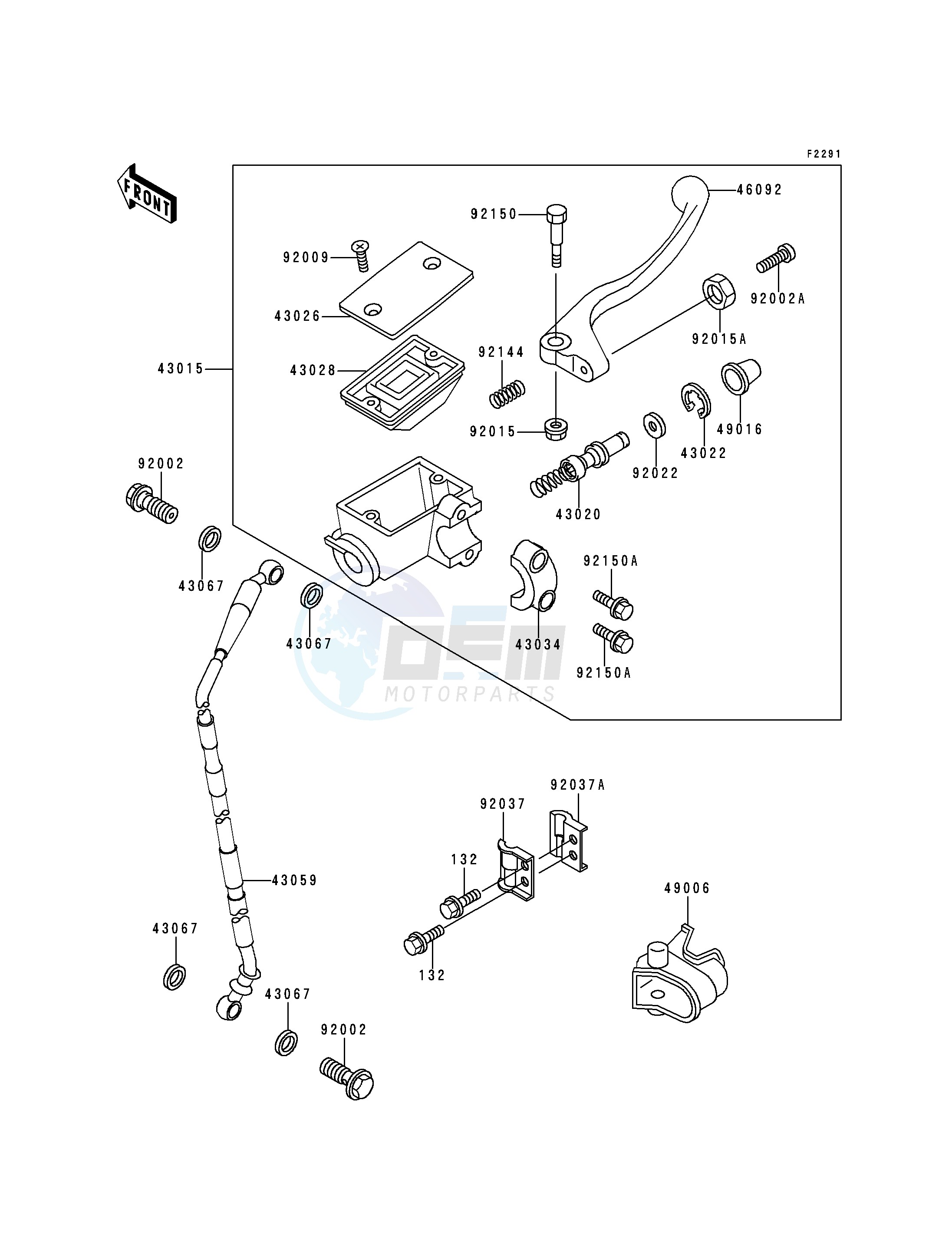 FRONT MASTER CYLINDER-- KX500-E4_E5- - image