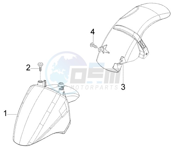 Front and rear mudguard blueprint