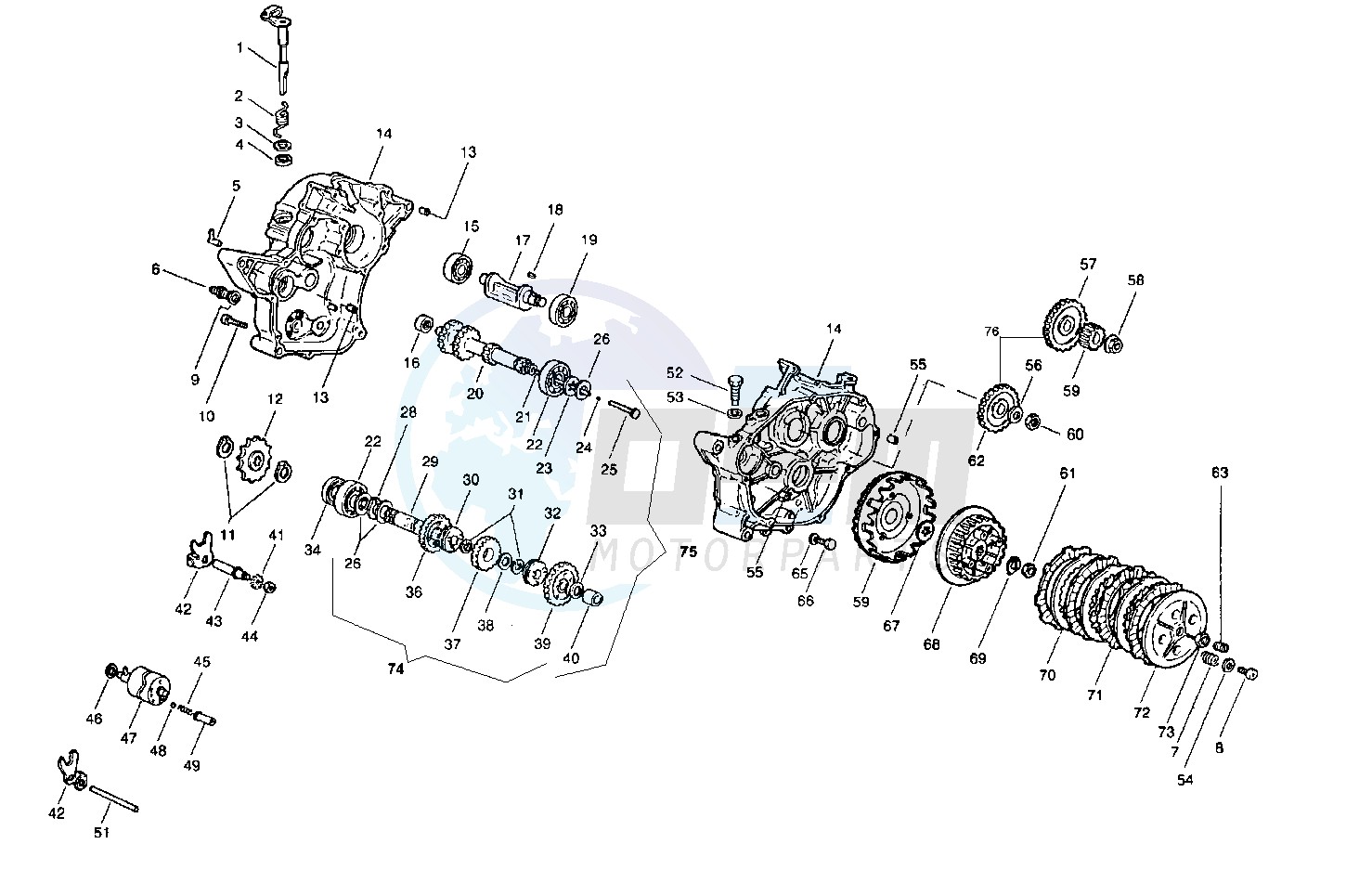 Crankcase - clutch -transmission 3 s n/p image