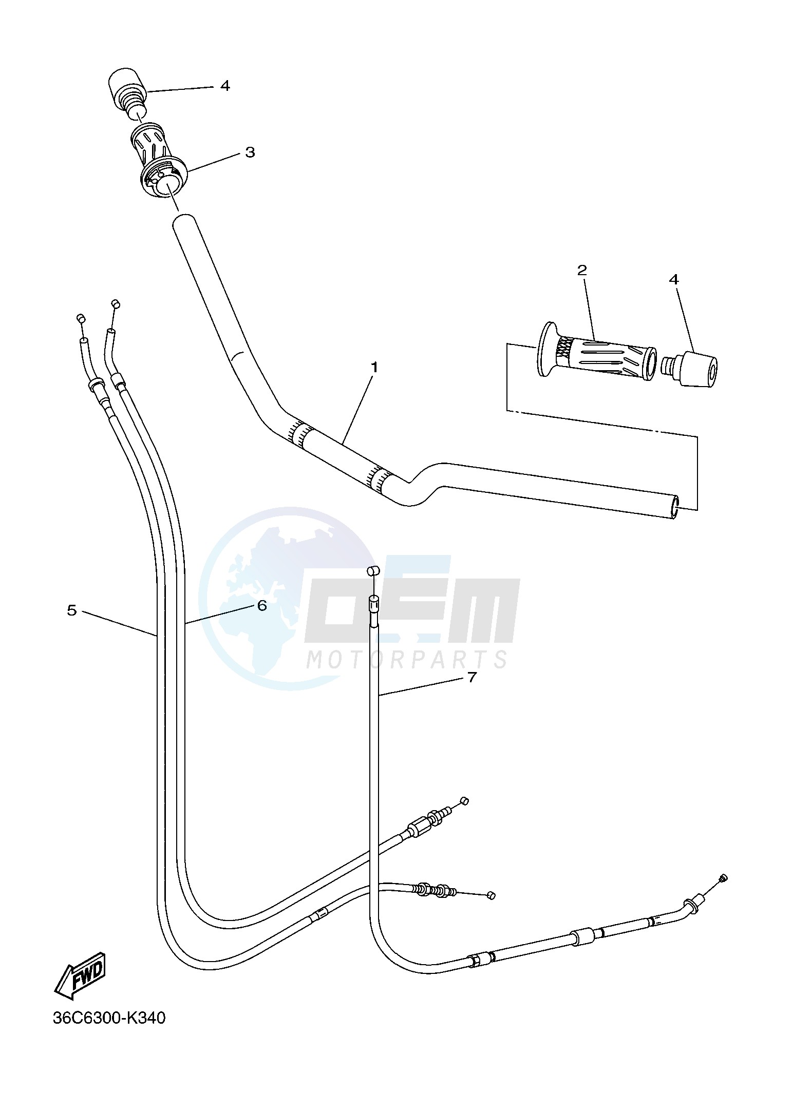 STEERING HANDLE & CABLE image