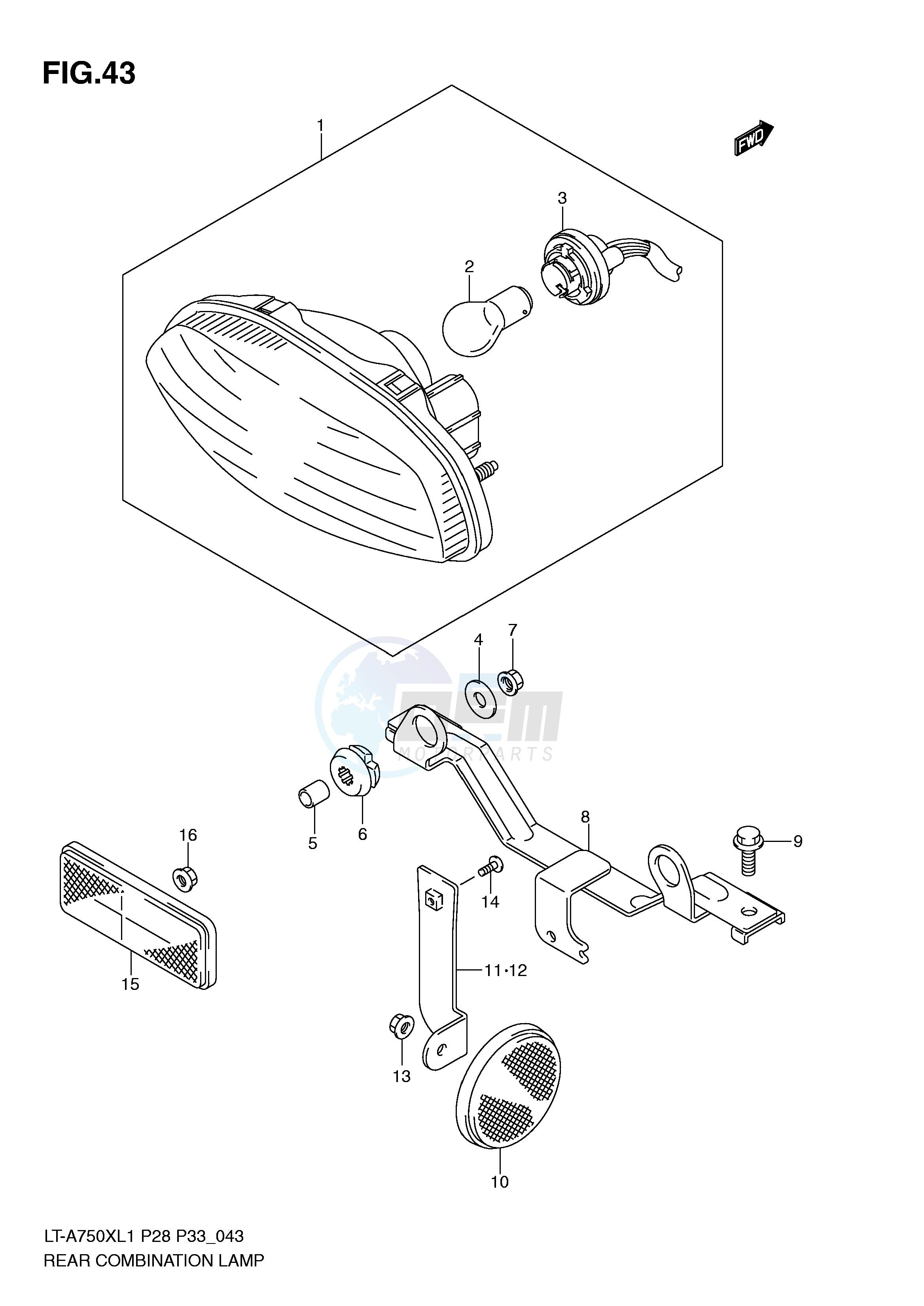 REAR COMBINATION LAMP (LT-A750XL1 P28) blueprint