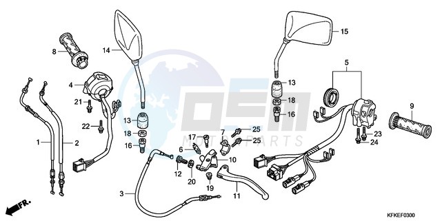 HANDLE LEVER/SWITCH/CABLE /MIRROR blueprint