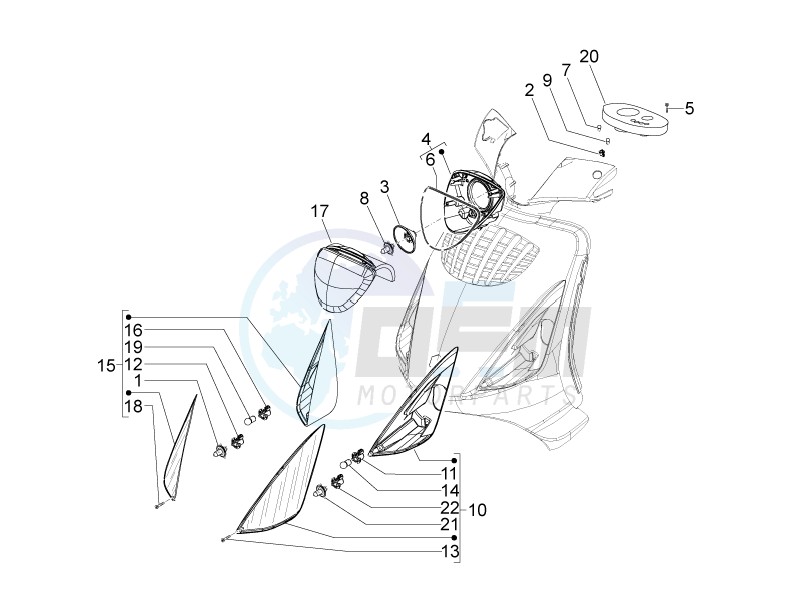 Front headlamps - Turn signal lamps blueprint