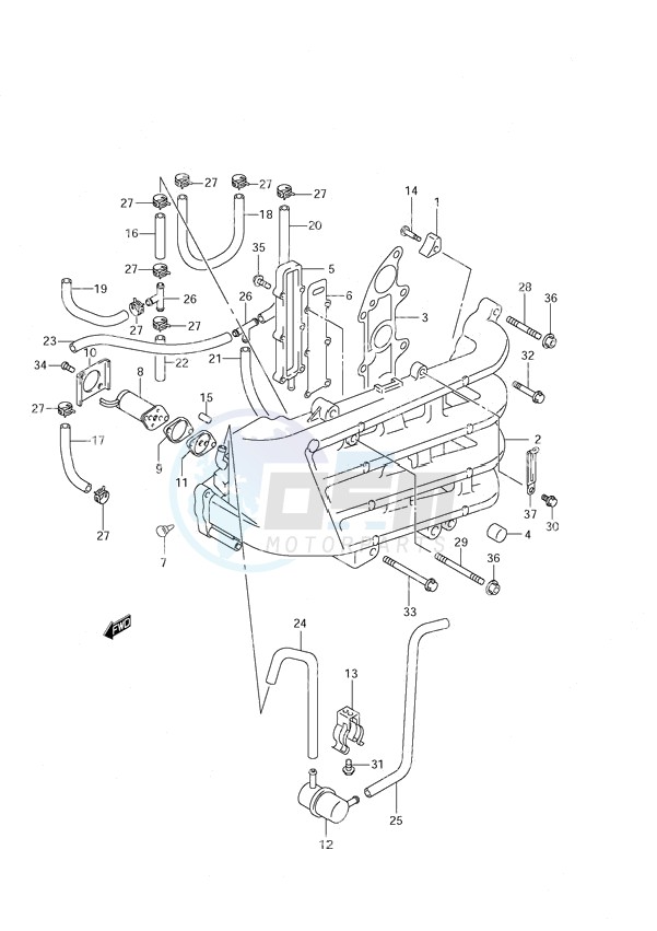 Inlet Manifold (S/N 973970 to 2000) blueprint