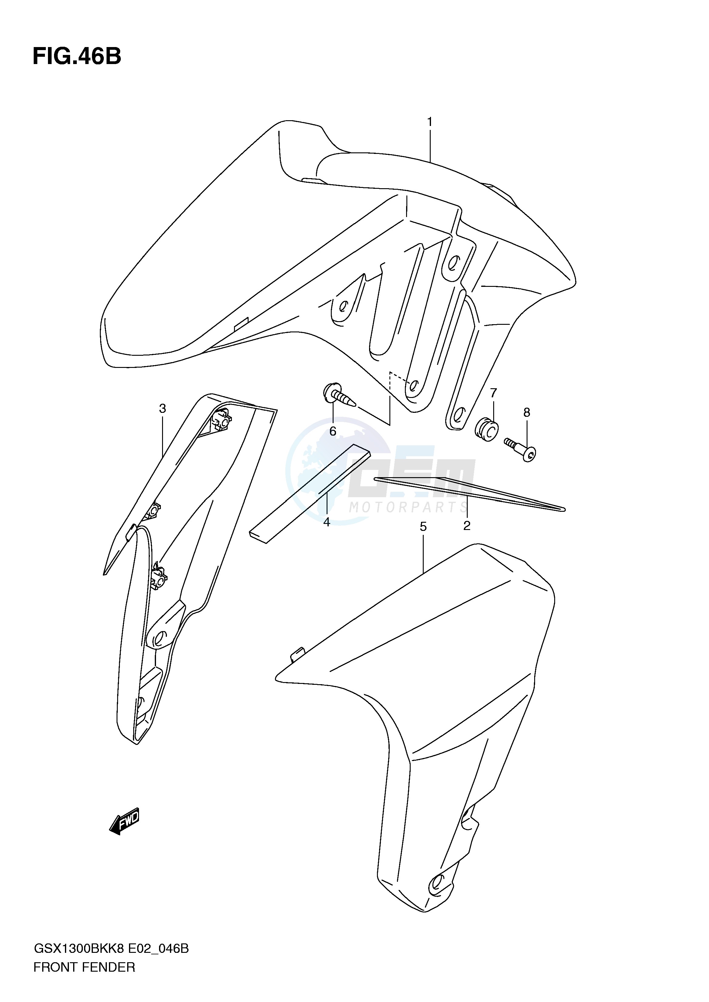 FRONT FENDER (WITHOUT ABS,MODEL L0) blueprint