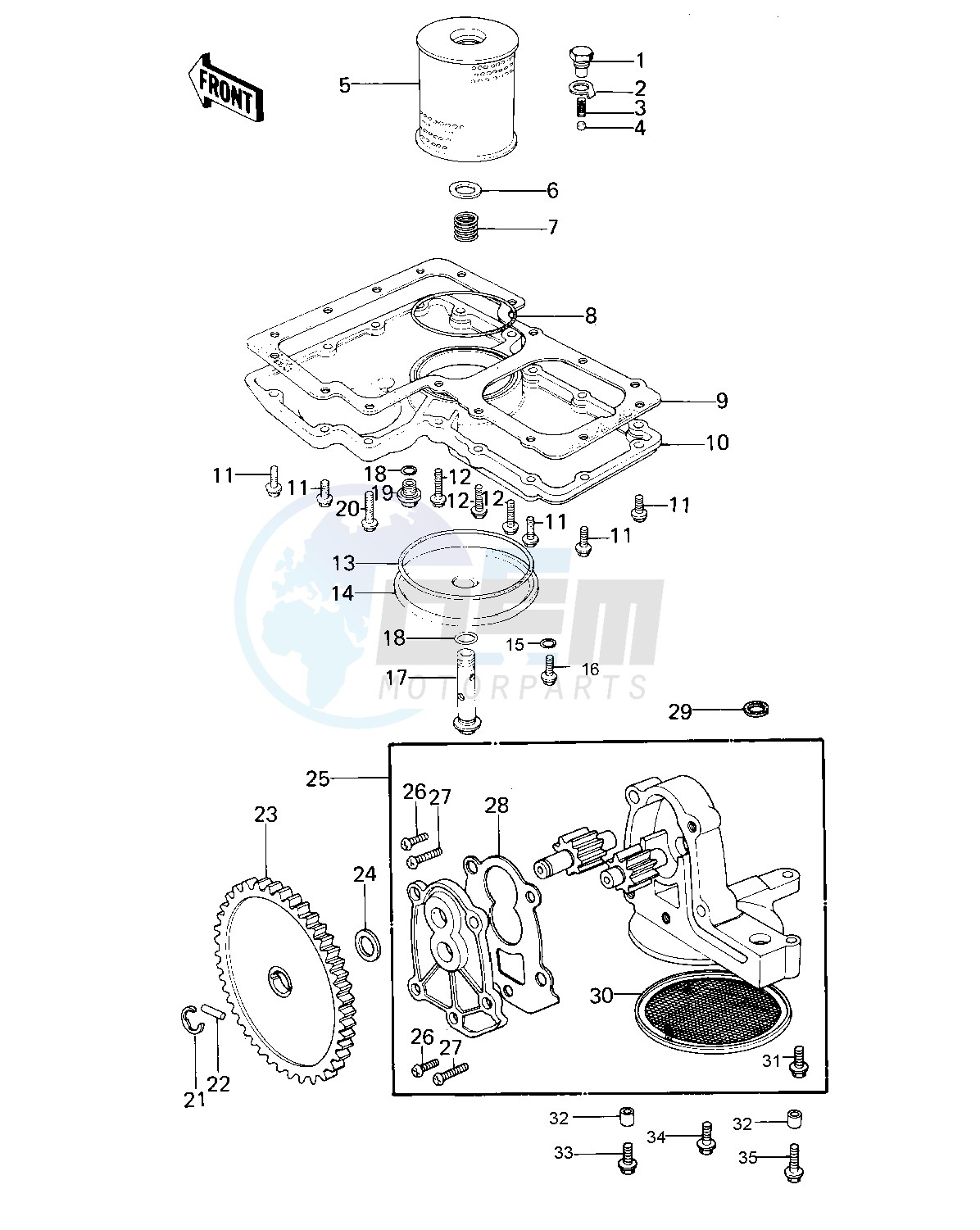 OIL PUMP_OIL FILTER_OIL PAN -- 77-78 A1_A2_A2A- - blueprint