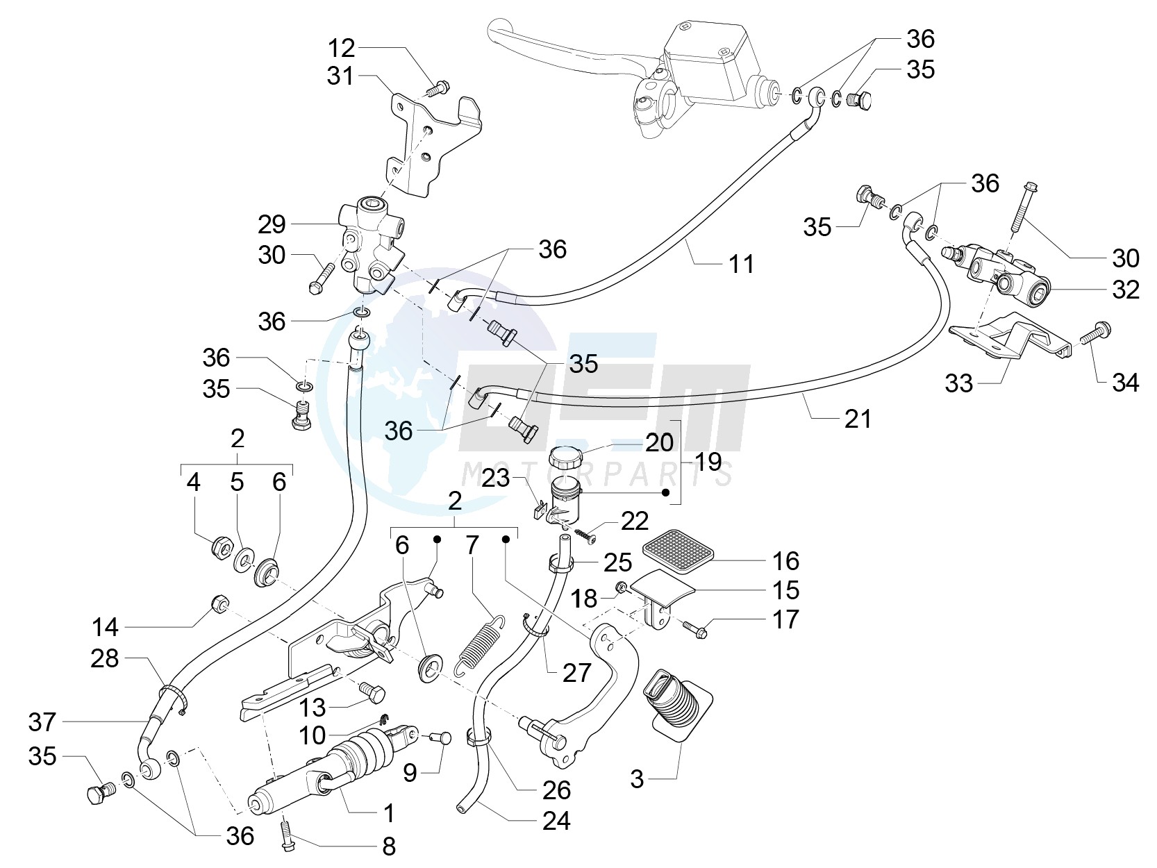 Control pedals - Levers blueprint