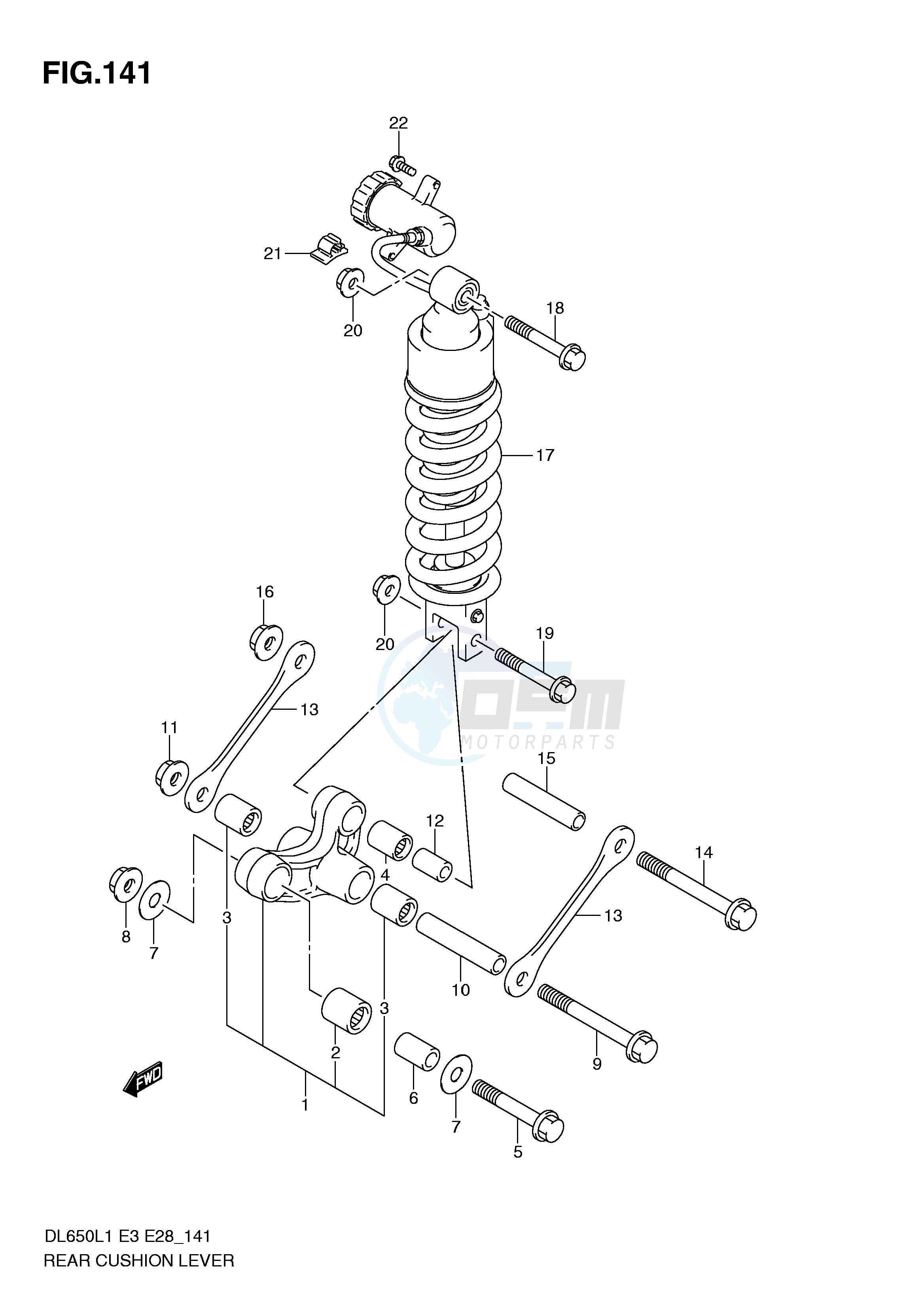 REAR CUSHION LEVER (DL650AL1 E33) blueprint