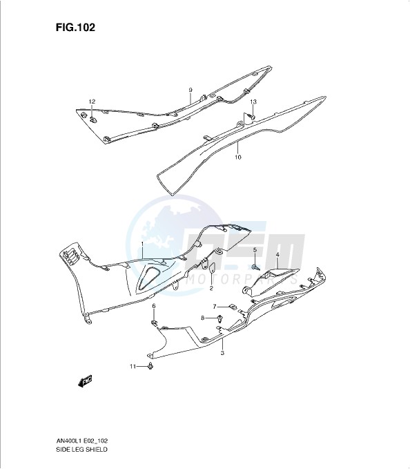 SIDE LEG SHIELD (AN400AL1 E19) blueprint