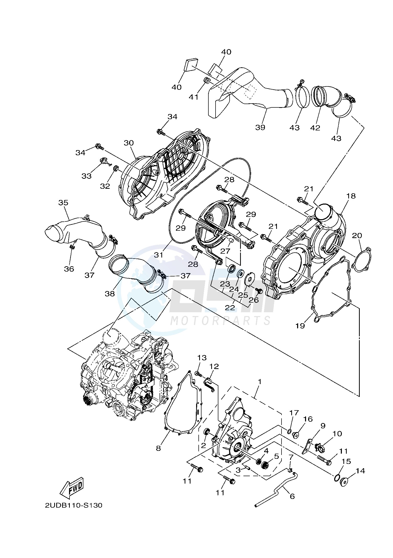 CRANKCASE COVER 1 blueprint