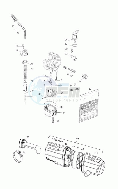 Carburator-intake silencer blueprint