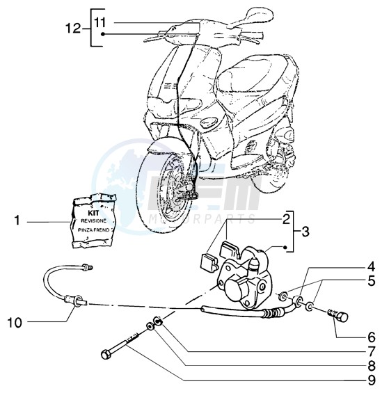 Front brake caliper - transmissions blueprint