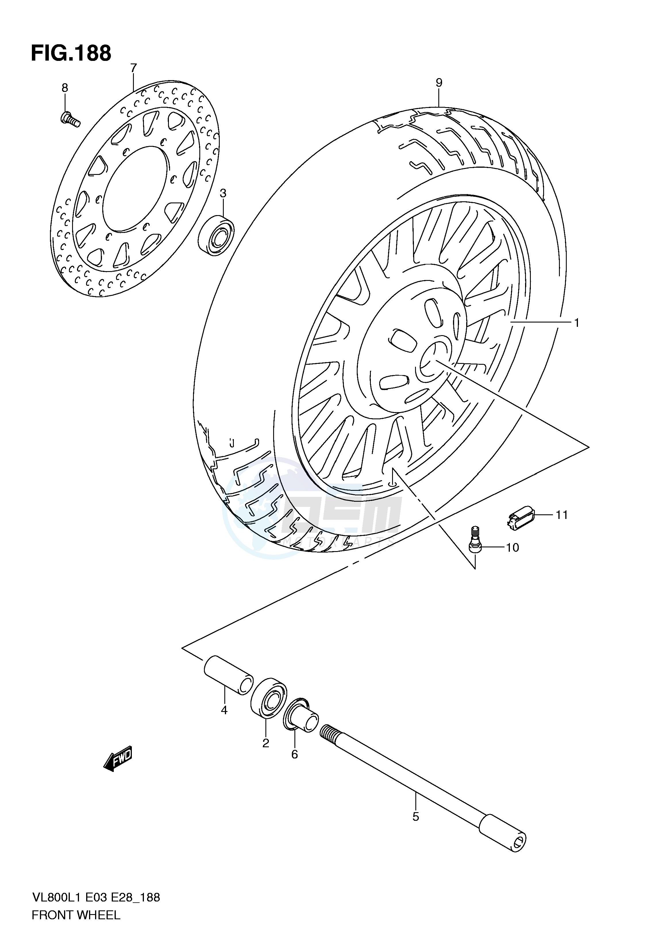 FRONT WHEEL (VL800CL1 E33) image