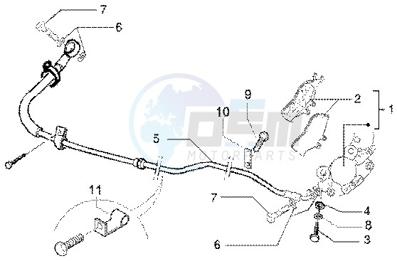 Rear brake piping-rear brake caliper blueprint