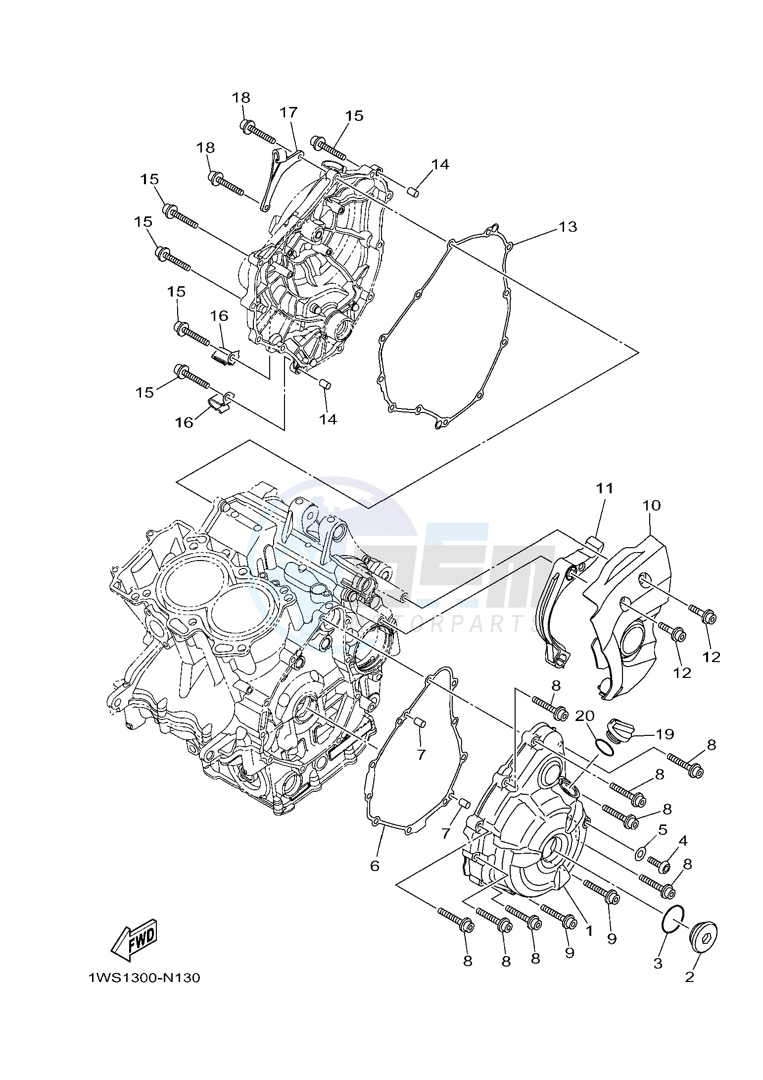 CRANKCASE COVER 1 blueprint